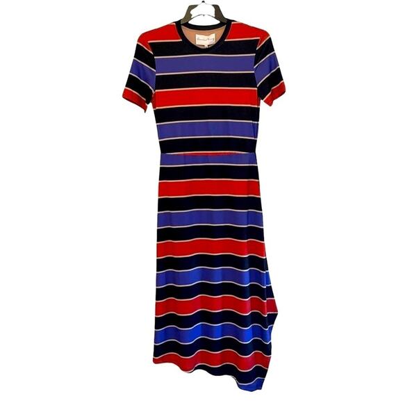 Chandler‎ Henry Asymmetrical Striped Maxi Dress Small NWT - Picture 1 of 6